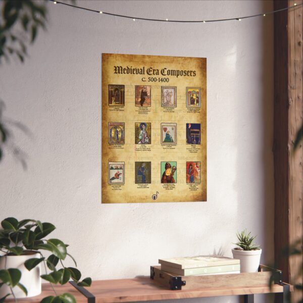 Medieval Music Composers Vertical Poster (18x24) - Image 4