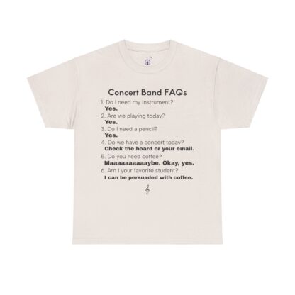 Concert Band FAQs Unisex Heavy Cotton Tee, Musician Gift, Band Geek Shirt, Music Lover Graphic Tee, Funny Music Teacher Shirt - Image 7