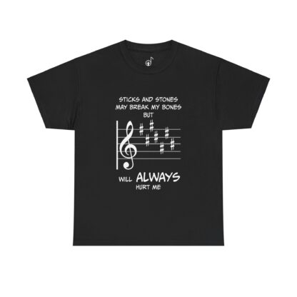 Funny Sticks and Stones Key Signature Shirt, Unisex T-Shirt, Musical Gift, Musician Humor Tee, Musically Inspired Apparel