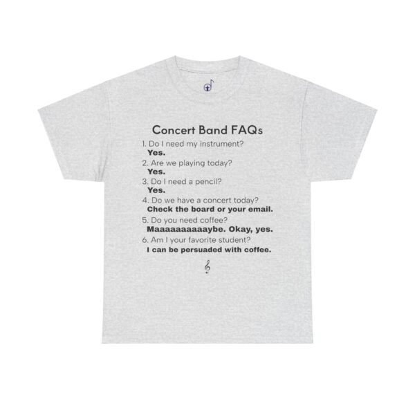 Concert Band FAQs Unisex Heavy Cotton Tee, Musician Gift, Band Geek Shirt, Music Lover Graphic Tee, Funny Music Teacher Shirt - Image 5