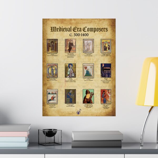 Medieval Music Composers Vertical Poster (18x24) - Image 5